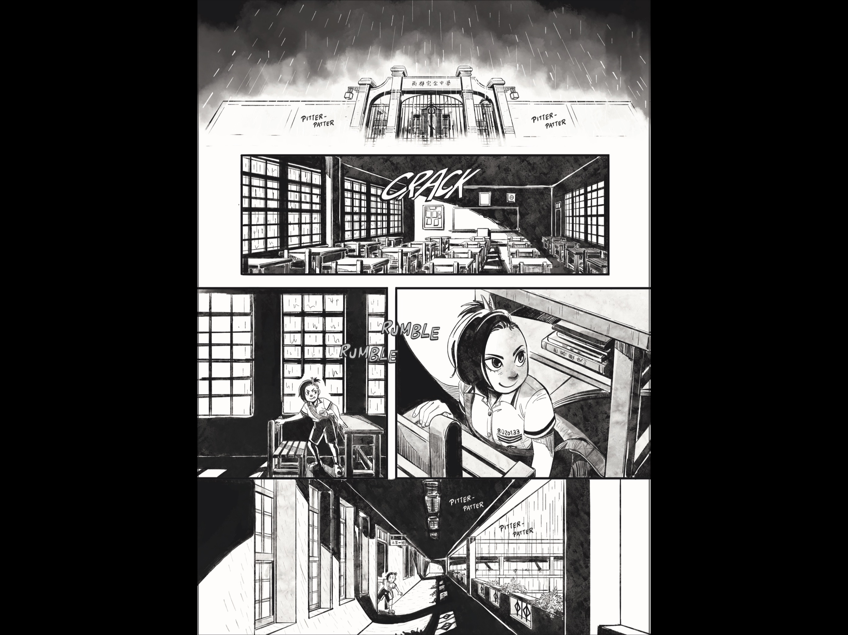 Mui And The Vampire, a coming-of-age high school dark comedy Manga by H. Chia 笳彧 (Gothic, goofy, Asian))